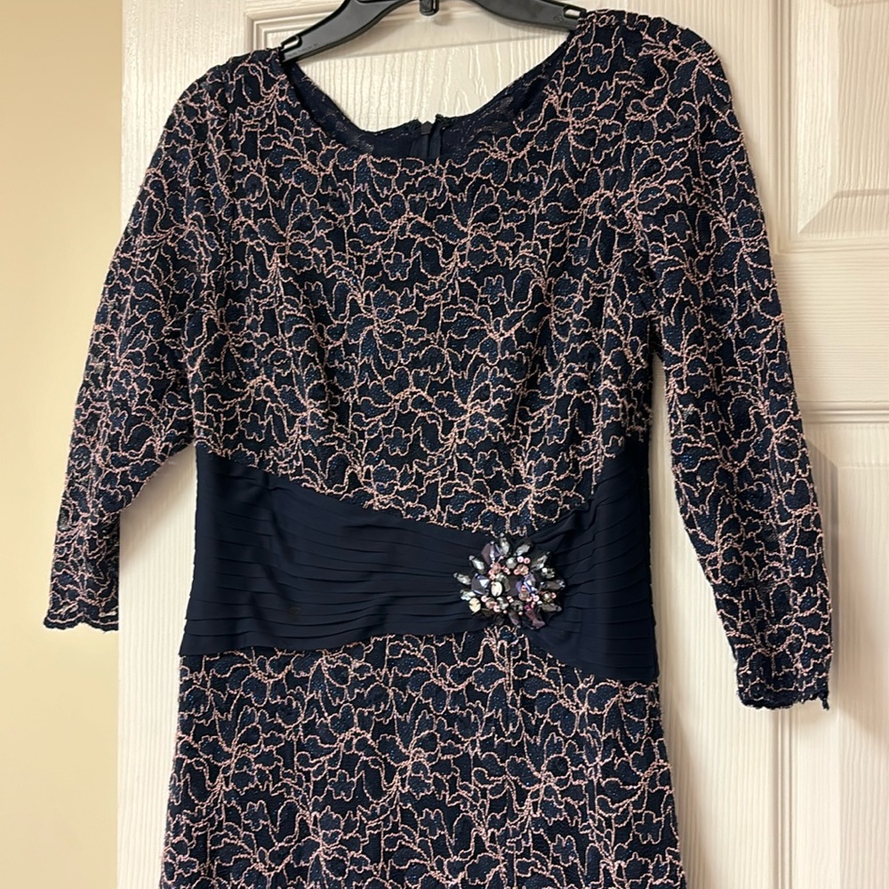 Cachet formal navy and pink glitter dress size 8